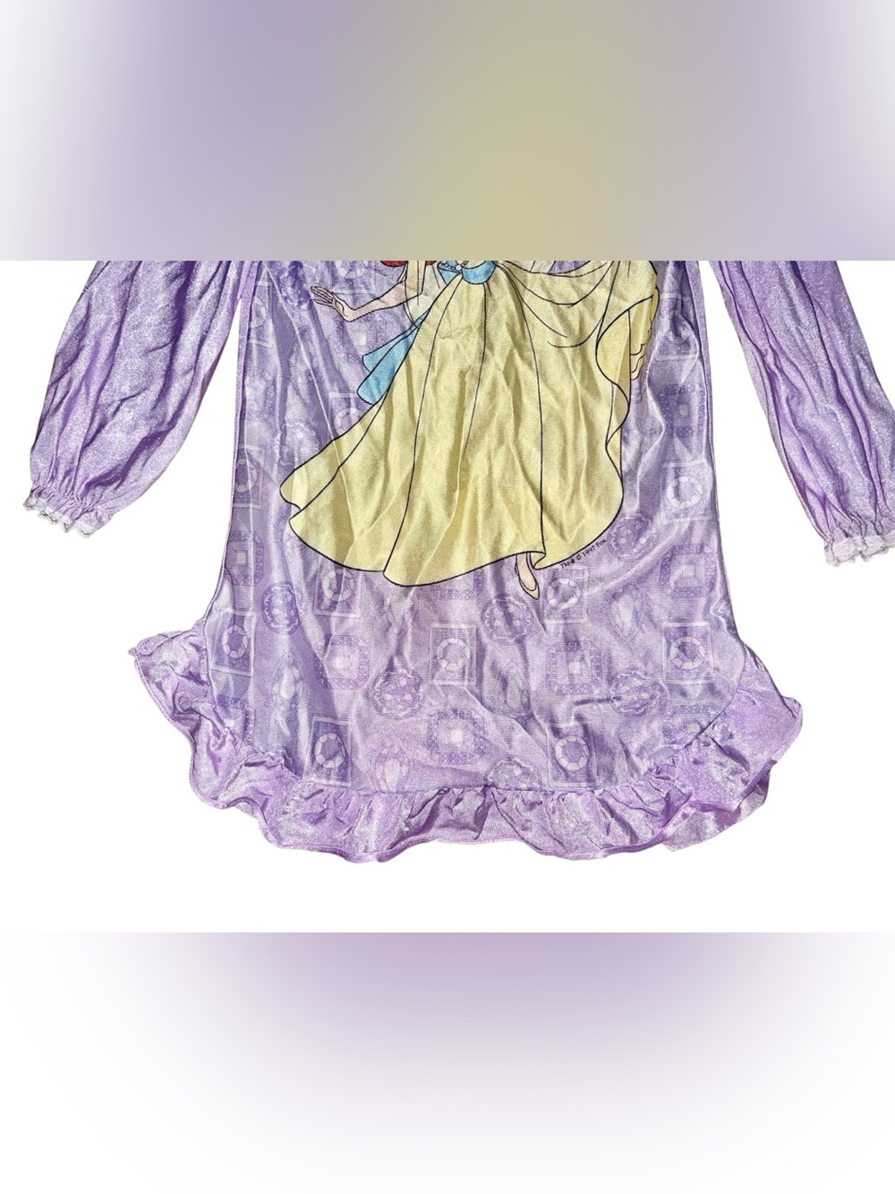 Vintage 1997 Anastasia Lavender Shimmer Nightgown Girls S Ruffle Hem Disney Fox - Picture 7 of 8